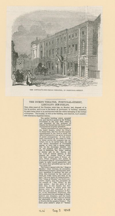 Le Théâtre Lincolns Inn Fields dans Portugal Street - English School