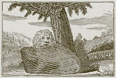 Le lion et la souris (gravure) - English School