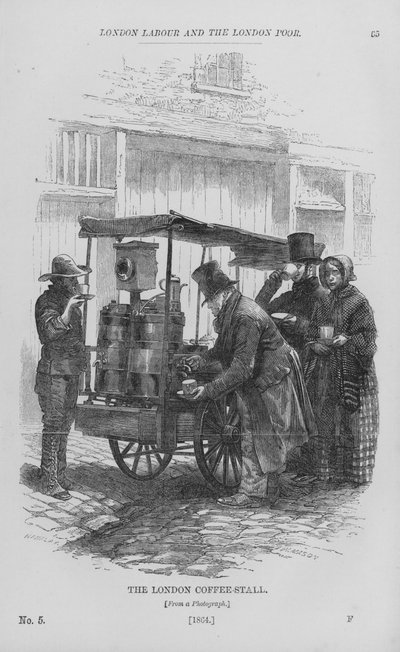 Le stand de café de Londres (gravure) - English School