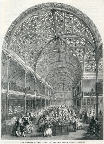 Le Crystal Palace de Londres, Regent Circus, Oxford Street, 1858 - English School