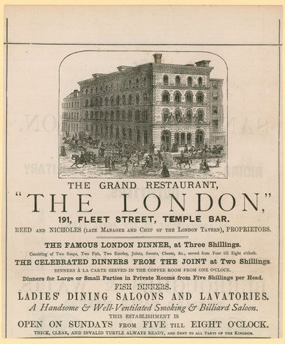 Le London, restaurant, 191 Fleet Street, Temple Bar - English School