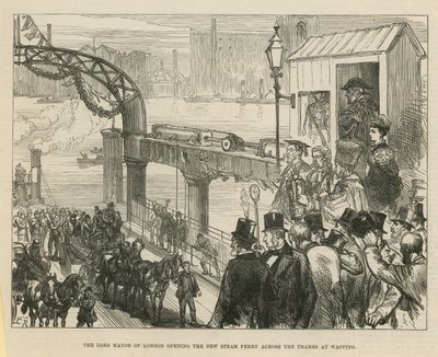 Le Lord Maire de Londres inaugurant le nouveau ferry à vapeur sur la Tamise à Wapping - English School