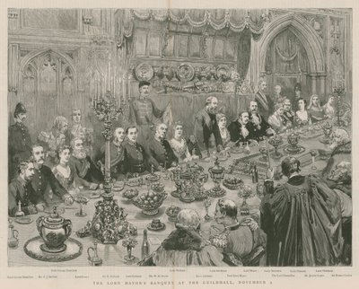 Le banquet du Lord Maire à Guildhall, Londres, 9 novembre 1887 - English School