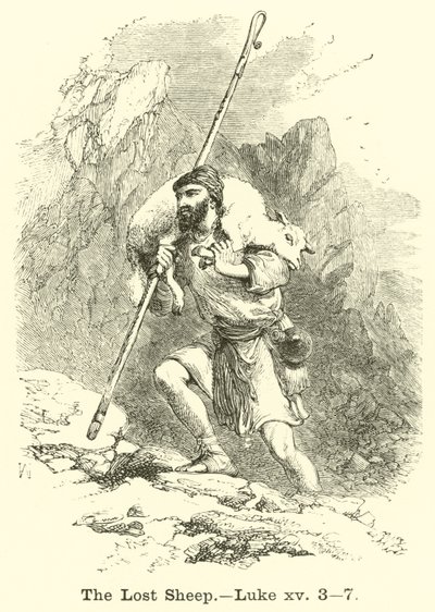La brebis perdue, Luc, xv, 3, 7 - English School