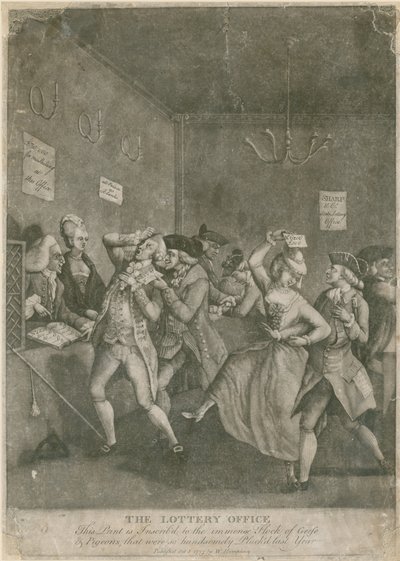 Le bureau de loterie. 1777 - English School