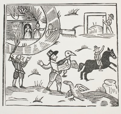 Les farces folles de Tom Tram, illustration de Chap-books du XVIIIe siècle par John Ashton, pub. 1882 - English School