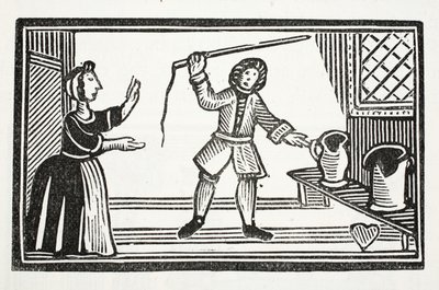 Les farces folles de Tom Tram, illustration de Chap-books du XVIIIe siècle par John Ashton, pub. 1882 - English School