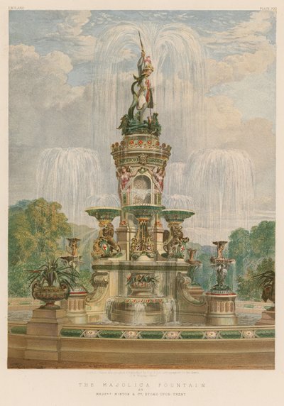 La fontaine en majolique par Messrs Minton et Co, Stoke-upon-Trent - English School