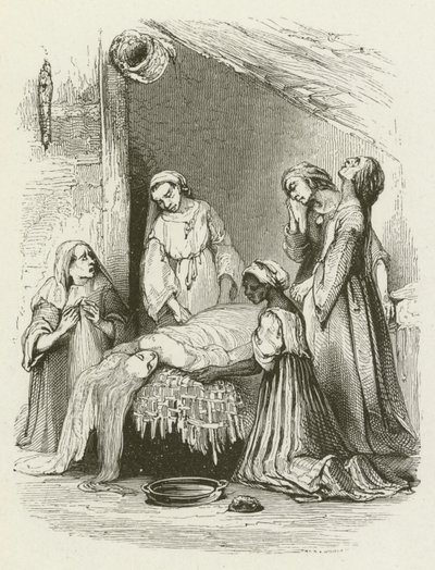 Les femmes malabares lavant le corps de Virginia - English School