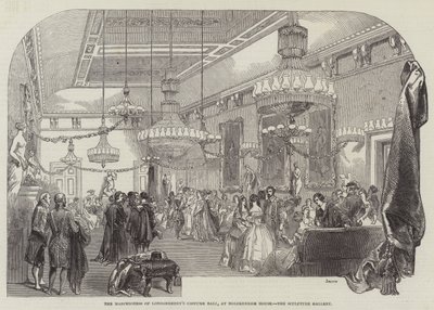 Le bal costumé de la marquise de Londonderry à Holdernesse House, la galerie de sculptures - English School