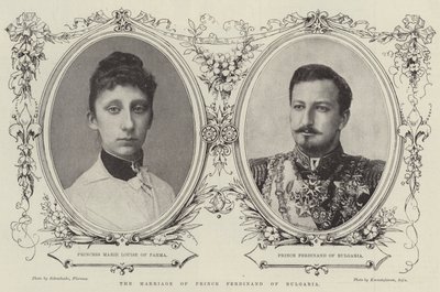 Le mariage du prince Ferdinand de Bulgarie (gravure) - English School