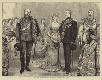 Le mariage du duc de Connaught, après la cérémonie, la procession quittant l