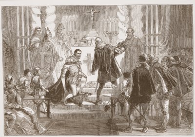 Le Maréchal de Pologne exigeant le serment du Duc d