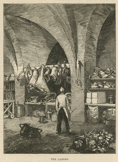 La grève des maçons aux nouveaux tribunaux : Le garde-manger - English School