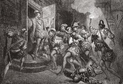 Le massacre de la Saint-Barthélemy : attaque des logements de Coligny, illustration de L