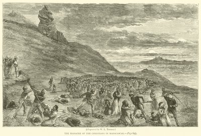 Le massacre des chrétiens à Madagascar (gravure) - English School