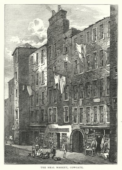 Le marché aux repas, Cowgate (gravure) - English School