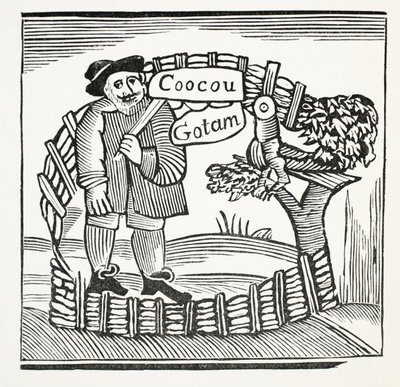 Les contes joyeux des sages de Gotham, illustration de Chap-books du XVIIIe siècle par John Ashton, pub. 1882 - English School
