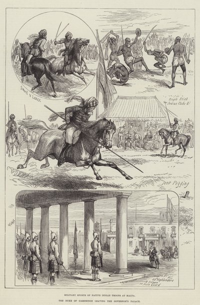 Les militaires à Malte (gravure) - English School