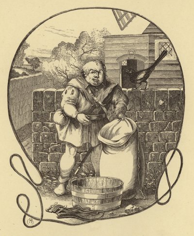 Le Meunier de Trompington, Geoffrey Chaucer (gravure) - English School