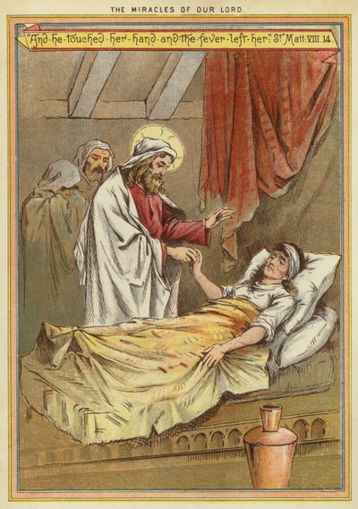 Les Miracles du Christ : guérison de la belle-mère de Pierre de la fièvre - English School