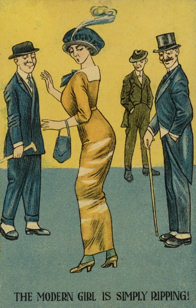 La fille moderne est tout simplement déchirante ! (lithographie couleur) - English School