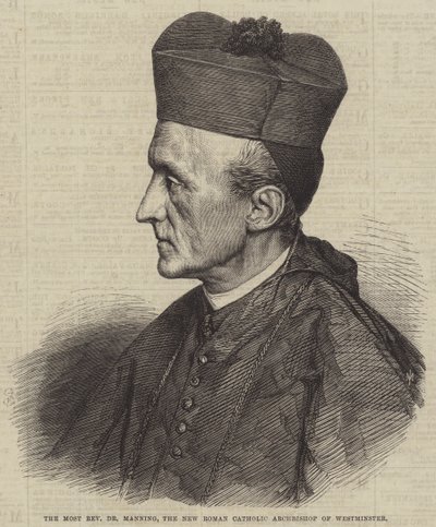 Le très révérend Dr Manning, le nouvel archevêque catholique romain de Westminster (gravure) - English School