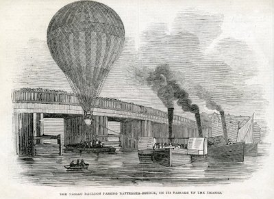 Le ballon Nassau passant le pont de Battersea - English School
