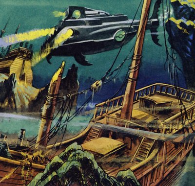 Le Nautilus est passé au-dessus des carcasses naufragées de deux galions français - English School