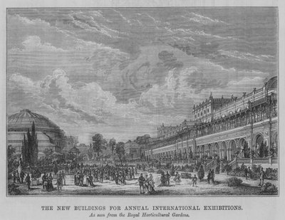 Les nouveaux bâtiments pour les expositions internationales annuelles (gravure) - English School