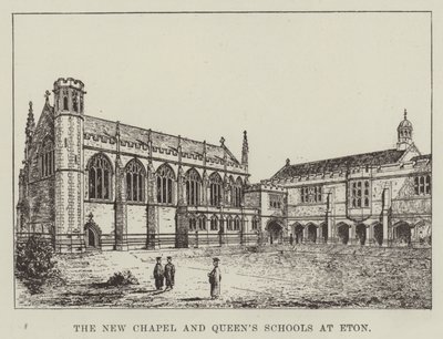 La nouvelle chapelle et les écoles de la reine à Eton (gravure) - English School