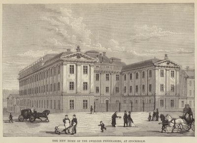 La nouvelle maison des francs-maçons suédois, à Stockholm (gravure) - English School