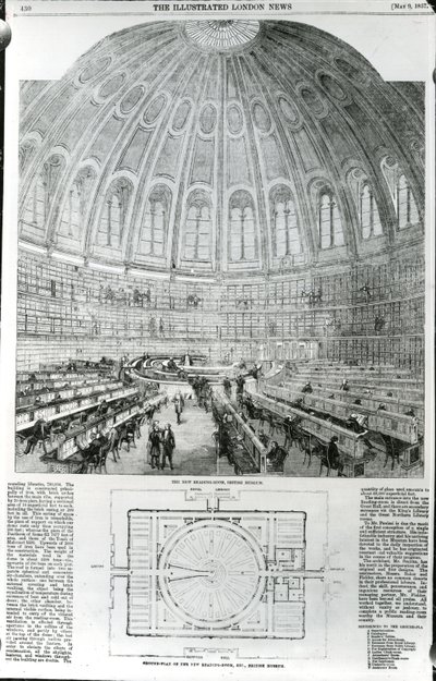 La nouvelle salle de lecture, British Museum, publiée dans The Illustrated London News, 9 mai 1857 - English School