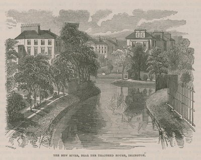 The New River Head, près de la maison au toit de chaume, Islington - English School