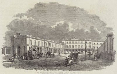 Le nouveau terminus du chemin de fer du Sud-Est, à London-Bridge (gravure) - English School