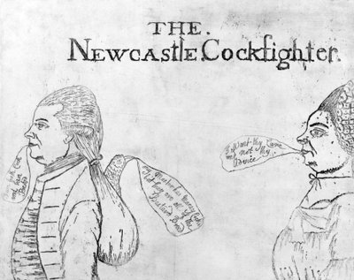 Le Combat de Coqs de Newcastle, vers 1750 - English School