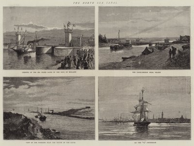 Le canal de la mer du Nord (gravure) - English School