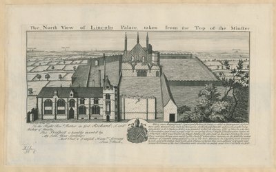 Vue nord du palais de Lincoln, prise du sommet de la cathédrale - English School