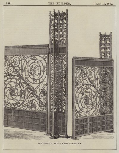Les Portes de Norwich, Exposition de Paris (gravure) - English School
