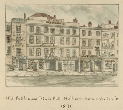 The Old Bell Inn et Black Bull, Holborn, Londres - English School