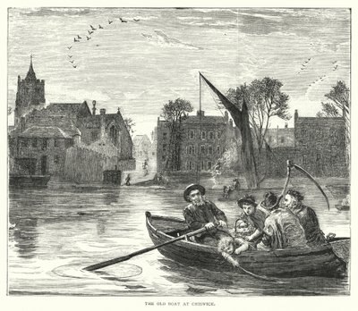 Le vieux bateau à Chiswick (gravure) - English School