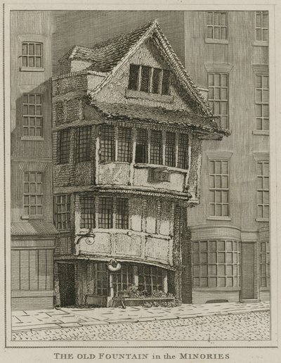 La vieille fontaine dans les Minories, Londres - English School