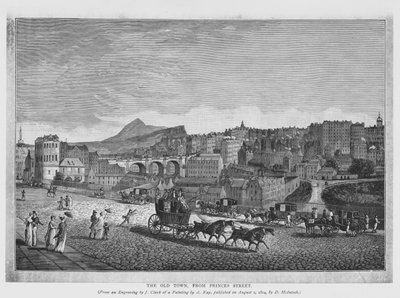 La vieille ville, depuis Princes Street (gravure) - English School