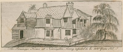 Maison du presbytère à Newington, Surrey, réputée avoir 300 ans - English School