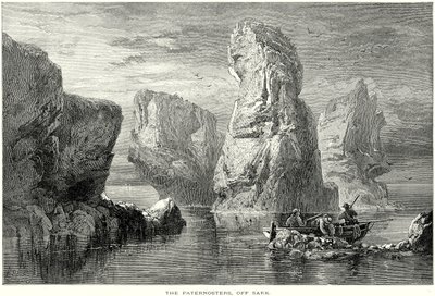 Les Paternosters, au large de Sark (gravure) - English School