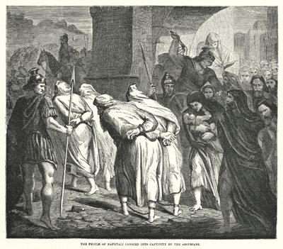 Le peuple de Nephtali emmené en captivité par les Assyriens (gravure) - English School