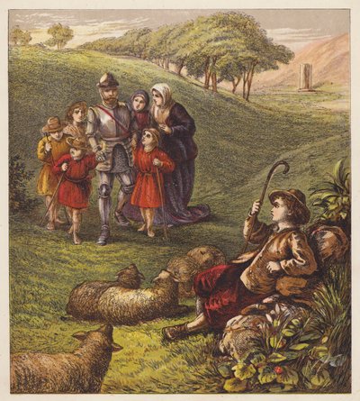 Les Enfants pèlerins (lithographie en couleur) - English School