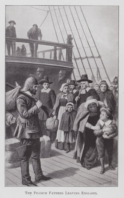 Les Pères Pèlerins quittant l