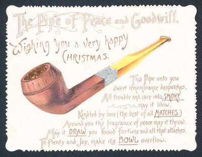 La pipe de la paix et de la bonne volonté, carte de Noël - English School