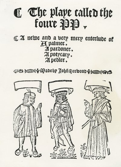 La pièce appelée les quatre PP, vers 1530 (gravure sur bois) - English School